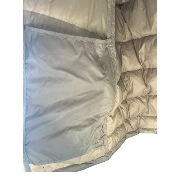 Eddie Bauer Hooded Chevron Down Parka Jacket XXL Tan Warm Winter Coat - Picture 6 of 8